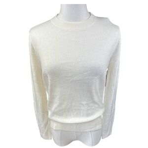 PIOMBO NWT Women Cream‎ Knit Crew Neck Long Sleeve Wool Sweater Size M